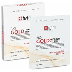 TETe Cosmeceutical GOLD Hydrogel Express Гидроколлагеновая экспресс-маска с коллоидным золотом, 30 г, 4 шт.