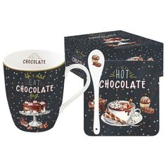 Набор Easy Life Hot Chocolate кружка 300 мл, ложка, подставка в подарочной упаковке, 0.3 л (EL-R1045_HOCH)