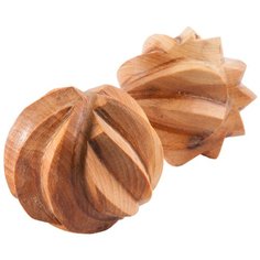 Развивающая игрушка Леснушки Тактильные шарики рифленые дерево