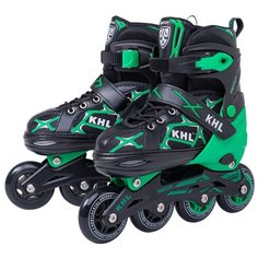 Коньки-ролики раздвижные КХЛ, Switch, зеленый, S (31-34) KHL
