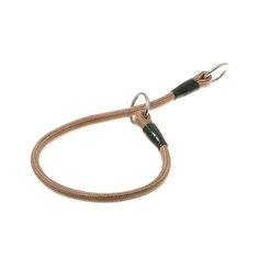 Ошейник-удавка ZooOne с 2-я кольцами круглый 6 мм, длина ошейника 30 см кэмел