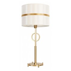 Настольная лампа декоративная Favourite, 1х40W, золото, размеры (мм)-270x570, плафон - белый, золото