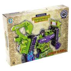Трансформер 1 TOY Трансботы Инженерный батальон Т16368, зеленый/фиолетовый
