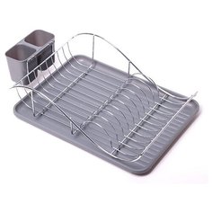 Сушилка для посуды 52*32*13 из хромированной стали с поддоном (серый) Kamille