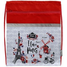 Мешок для обуви Schoolformat большой С КАРМАНОМ, 49х41, серия I love paris SchoolФормат