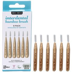 Бамбуковые межзубные ершики BAMBOO INTERDENTAL BRUSH, размер 3 - 0.60ММ, цвет голубой The Humble Co.