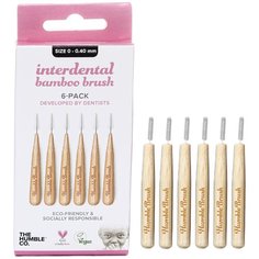 Бамбуковые межзубные ершики BAMBOO INTERDENTAL BRUSH, размер 0 - 0.40ММ, цвет розовый The Humble Co.