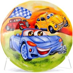 Набор детской посуды Loraine "Авто", цвет: голубой, красный, желтый, 3 предмета