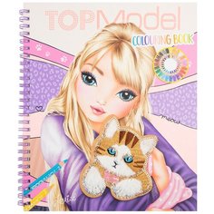 Альбом для раскрашивания Depesche TOPModel Colouring Book CAT с нашивкой в виде котенка (0411450)