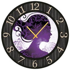 SvS Настенные часы SvS 4002214 Фиолетовый образ девушки СВС