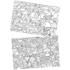 Большая раскраска AFI DESIGN А1 "Цирк и сладости. 2 в 1" в тубусе