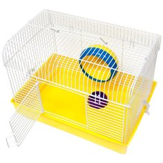 Клетка для мелких грызунов Зооник с колесом и миской 32 х 22,5 х 23 см (1 шт)