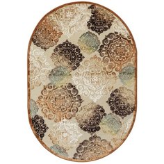 Бельгийский вискозный ковер с рельефом Venezia RV318-R112 овал (160*230 см) Ragolle