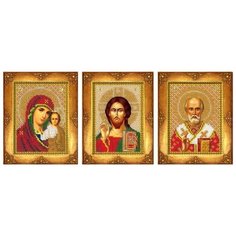 Набор для вышивания бисером "Три маленькие иконы", Русская искусница, 13 х 9,7 см (3 шт), арт. 103