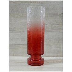 Ваза NinaGlass 90-194 из стекла кракле цвет красный