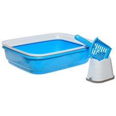 Лоток для кошек Imac Duo с совочком на подставке голубой 59 х 40 х 28 см (1 шт)