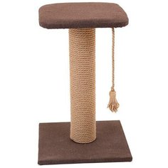 Когтеточка столбик Дарэлл Хайтек квадратная с полкой рогожка джут 37 х 37 х 49 см (1 шт)