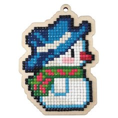 Алмазная мозаика на дереве Подвеска «Снеговичок», Гранни Wood