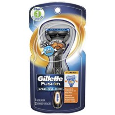 Бритвенный станок Gillette Fusion5 ProGlide Flexball ,черный/серебристый, сменные кассеты 2 шт.