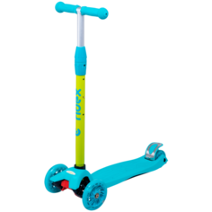 Самокат 3-колесный Kiko, 120/80 мм, голубой/зеленый Ridex