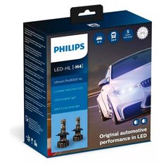 Лампа Philips Ultinon Pro9000 LED-HL H4 13.2V 18W 5800K (2 штуки) 11342U90CWX2
