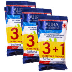 AURA Влажные салфетки 15шт х 4 (3 уп в наборе)
