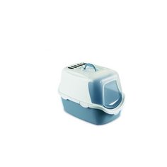 Stefanplast туалет-домик cathy easy clean с угольным фильтром, синий, 56*40*40см (toilette cathy easy clean blu acciaio/bianco) 98649, 1,603 кг, 48700 Beeztees