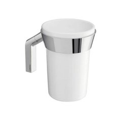 Настенный керамический стакан Gedy G-Karma, хром - белая керамика