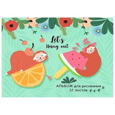 Альбом для рисования Проф-пресс А4 Ленивцы на фруктах 12-5327 (12 листов)