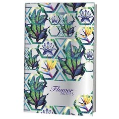Блокнот-голограмма Flower Notes, 32л, 100х165мм, скрепка, точка, фиолет КОНТЭНТ