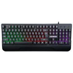 Клавиатура проводная Гарнизон GK-350L black (USB, Rainbow, подставка для запястий, антифант. кл, 12 доп. функций, кабель 1.5м) (GK-350L)