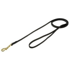 *поводок колибрилаковый с золотым карабином 15ммх120см коричневый Каскад