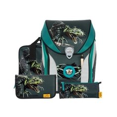 Ранец DerDieDas ErgoFlex Max "Атака динозавров" 950г, 5 предметов (ранец, пенал с наполнением, пенал без наполнения, спортивная сумка, бокс для тетрадей)