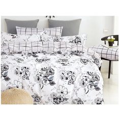 Постельное белье 2-спальное Cleo Satin de Luxe 665-SK, сатин, 2 наволочки 70 х 70 см, белый