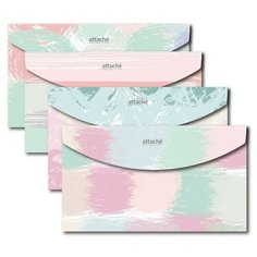 Папка конверт на кнопке travel Attache Selection Pastel 4шт/уп, в ассортименте