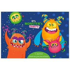 Альбом для рисования Проф-пресс А4 Вечеринка монстров 12-5319 (12 листов)