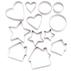 Форма для печенья Доляна Домик. Круг. Сердце. Звезда, 12 шт.