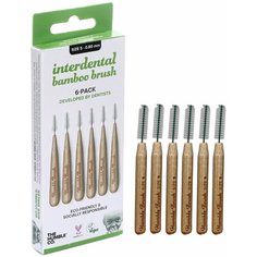 Бамбуковые межзубные ершики BAMBOO INTERDENTAL BRUSH, размер 5 - 0.80ММ, цвет зеленый The Humble Co.
