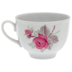 Чашка Дулёвский фарфор чайная Гранатовый Дикая роза, 275 мл