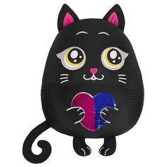 Мягкая игрушка Antistress Подушка Кот с Сердцем, 35 см Maxitoys