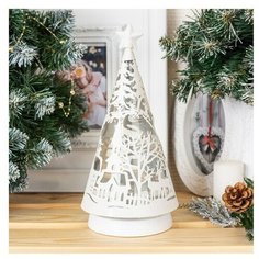 Фигурка Luazon Lighting Елка Олени в лесу белый