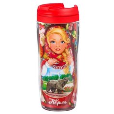 Термокружка Сима-ленд Пермь Матрёшка, 0.35 л красный