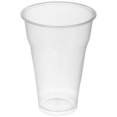 Стакан одноразовый 400 мл. прозрачный ПЭТ 50 штук в упаковке Комус