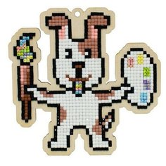 Алмазная мозаика на дереве Подвеска «Пес-художник», 11,8x11,5 см, Гранни Wood