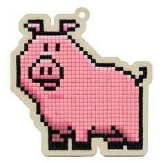 Алмазная мозаика на дереве Подвеска «Хрюшка Сэм», 9x9,4 см, Гранни Wood