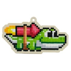 Алмазная мозаика на дереве Подвеска «Крокодильчик», 10,4x5,7 см, Гранни Wood