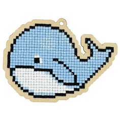 Алмазная мозаика на дереве Подвеска «Кит», 11,1x8 см, Гранни Wood