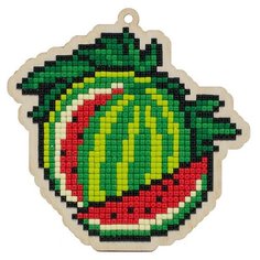 Алмазная мозаика на дереве Подвеска «Сочный арбуз», 10,9x10,9 см, Гранни Wood