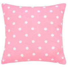 Подушка декоративная на молнии "Горох розовый" рогожка наб. 40х40 Guten Morgen