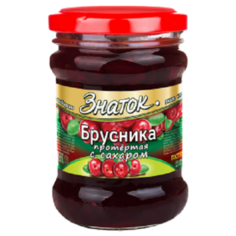 Брусника протертая с сахаром (0,280 кг) стекло Знаток